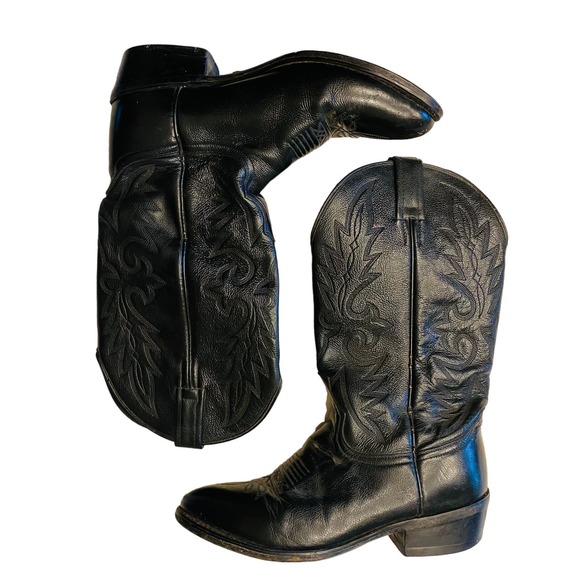 Dan Post Other - Dan Post Black Leather Western Cowboy Boots Mens Size 7.5D style 110R. ST